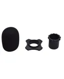 Muslady Microphone Protection Accessory Kit with Foam Windshield Anti-rolling Silicone Ring Bottom Rod Sleeve Holder for Wireless Handheld Mic
