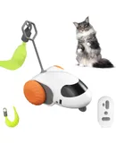 Remote Control Smart Electric Cat Toy, Indoor Cat Interactive Cat Toy, Gravity Automatic Mobile Car Toy, Cat & Mouse Toy, Mobile Cat Toy, USB Rechargeable (Orange)