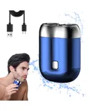 New Model Mini Dual-Head Electric Shaver, Rechargeable Electric Mini Portable Razor, Washable Double Head Razor  (Blue)