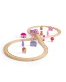 Bigjigs Rail Wooden Fairy Figura de 8 Trenes, Juego de Trenes de Madera - 35 Piezas