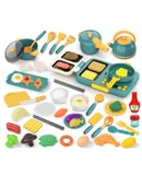 53PC Kids Kitchen Toy Set with Electronic Induction Cooktop,Toddler Pretend Cooking Playset with Play Pots, Pans,Utensils