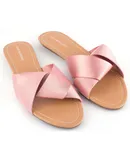 Mio Marino Women's Satin Knot Slipper Shoes-Rose-38
