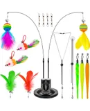 400 PCS Cat Spring Toys, 2.1Inch Colorful Plastic Cat Spring Toy, Indoor Interactive Spring Coil, Elastic Bouncy Cat Toy, Interactive Spiral Toy for Cats Kittens Hunting Swatting Chasing Biting