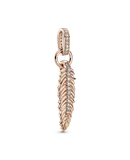 Charm Pandora Colgante Pluma Reluciente Recubrimiento En 14K 789550C01 | Joyería De Lujo Para Mujer | Ideal Para Regalo Elegante | Compatible Con Charms Pandora