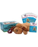 Original Heartbeat Stuffed Toy for Dogs Pet Anxiety Relief and Calming Aid Comfort Toy for Behavioral Training Plus 6 Heat Packs (Biscuit)
