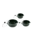3 pieces vintage enamel soup pot enamel noodle pot cookware for soups and noodle dishes with dural handle for stove burners