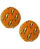 MIGHTYNO Stuff Ball \u2013 Squeaky Plastic Core. 2-in-1 Toy. Made Durable, Strong & Tough. Interactive Play (Tug, Toss & Fetch)& Floats (Orange, Large 2 Pack)