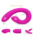 JUNTAME Double Penetration Vibrator G Spot Massager, Vagina Female Orgasm Sex Toys, 9 Vibration Modes Silicone G Spot Stimulator for women