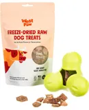 Dog Chew Toy and Puppy Training Treats Bundle, Zogoflex Tux Treat Dispensing Dog Chew Toy, Granny Smith, Large and Beef Heart Freeze-Dried Raw Dog Treats, Made in USA