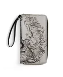 Vintage Guitar With Wings Wallet for Womens PU Leather Zip Around Wallers Clutch Wristlet Travel Long Purse