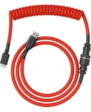Glorious - Coiled USB-C Artisan Braided Keyboard Cable for Mechanical Gaming Keyboards - Crimson Red-GLO-CBL-COIL-RED