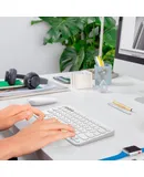Logitech - K380 TKL Wireless Scissor Keyboard for PC, Laptop, Windows, Mac, Android, iPad OS, Apple TV - Off-White