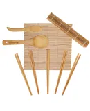 BlauKe® Sushi Making Kit – 2 Bamboo Sushi Rolling Mats, 5 Pairs Chopsticks, Rice Paddle, Spreader – Beginner Sushi Maker Kit with Roller Mat and Accessories