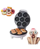 Mini Donut Maker 7 Holes, Electric Donut Press Machine, Mini Donut Maker Machine, Non-Stick & Double-sided Heating, for Kid-Friendly Breakfast Desserts