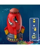 Water jet spin flying splash Outdoor space rocket sprinkler Children's toy water pressure liftoff-Color box [red] Base water pipe interface + faucet interface +3 meters water pipe