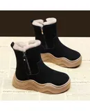 LANGXIYAN Snow boots for women in autumn and winter new women's shoes thick-soled Martin boots short boots plus velvet large cotton shoes versatile