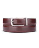Gallery Seven Men's Hollowed Masterwork Leather Ratchet Belt-Mahagony- Modern Business-Adjustable from 28