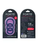 Forto F-61 3pc Silicone Cockring Set Blu