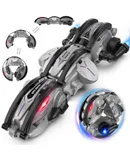 2024 Upgrade Remote Control Car - RC Cars 360° Roll Stunt Snake Car with LED Lights -Grey