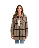 Belle & Bloom Women's River's Edge Plaid Shacket in Oat Plaid