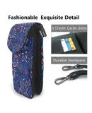 Red White & Blue Fireworks Pu Leather Crossbody Phone Bag Card Slots Flip Phone Purse With Adjustable Strap 7.6x4.9inch