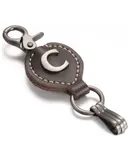 Mio Marino Monogrammed Ringlet Alphabet Keychain-C Rich Brown-One Size