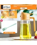 16 oz Kitchen Oil Dispenser Bottle - 2-in-1 Olive Oil Dispenser and Oil Sprayer - 470ml Olive Oil Bottle - Oil Sprayer for Cooking, Kitchen, Salads, Grilling