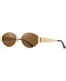 Retro Oval Sunglasses for Womens Men UV400 Trendy Sunglasses Protective Fashion Classic Tone Metal Sun Glasses