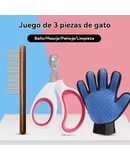 3 pieces cat round hole nail clippers + flea comb + cat grooming gloves and cat cleaning supplies