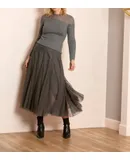 Jessie Liu Lilliana Tulle Skirt In Grey