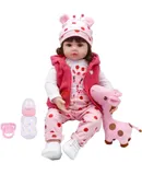 Realistic Reborn Baby Dolls, 48cm Soft Body Newborn Baby Dolls, Full Vinyl Body, Real Life Articulated Dolls Gift Box For Children 3 Years Old And Above