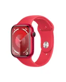 Apple Watch Series 9 [GPS 45mm] (Product) RED Aluminum Case with (Product) RED Sport Band S/M (Renewed)