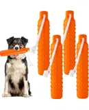 4 Pcs Dog Training Bumper with Throw Rope 11 x 2 Inch Dog Retriever Training Dummy Dog Toys Standard Size Duck Dog Hunting Training Tool for Hunting Dogs(Orange)