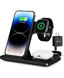 Foldable 3 in 1 wireless charger, 15W fast charger for watch apple 14/13/12pro max