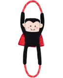 RopeTugz Dog Toy, Durable Rope for Tugging and Chewing, Plush Body with Squeaker, Dracula