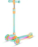 3-Wheel Kids Scooter with Multi-Color Lights on Deck & Wheels – 5-Height Adjustable Handlebar, Wide Anti-Slip Deck, Child Safety Certified, Boys & Girls Ages 3+ Supports Up to 150 lbs