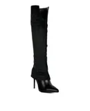 Rag Company Women's Fifido High Heeled Fold Over Knee Boots In Black