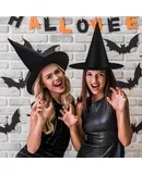 10 PCS Halloween Black Witch Hats, Padded Wizard Hats Bulk Women Kids With Porch Indoor Outdoor Hocus Pocus Decorative Party Supplies