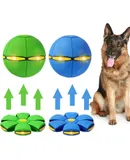 2PCS Dog Flying Disc Toy, Pet Toy Flying Saucer Ball with 3 Light for Dogs, Flying Saucer Ball Dog Toy Outdoor Toy Doggy Disc Ball, Outdoor Games