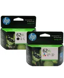 HP 62XL High Yield Black Original Ink Cartridge 600 Pages (C2P05AA) with HP 62XL High Yield Tri-color Original Ink Cartridge 415 Pages (C2P07AA)