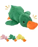 Cute Yellow Calming Duck Dog Toy, Cute Yellow Calming Duck, 2024 New Quack-Quack Duck Dog Toy, Cute Calming Duck Dog Toy with Soft Squeaker, Interactive Dog Toys for Indoor Small Dogs (Green)