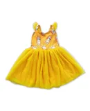Aier Wholesale Girls Brown Dog Tulle Dress In Yellow
