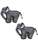 World's Tuffest Soft Dog ToyZoo Elephant -Multiple Layers. Made Durable, Strong & Tough. Interactive Play (Tug, Toss & Fetch). Machine Washable & Floats. (Junior 2 Pack)