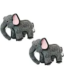 World's Tuffest Soft Dog ToyZoo Elephant -Multiple Layers. Made Durable, Strong & Tough. Interactive Play (Tug, Toss & Fetch). Machine Washable & Floats. (Regular 2 Pack)