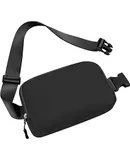 Fanny Pack Crossbody Bags for Women, Mini Belt Bag with Adjustable Strap, Fashionable Waterproof Waist packs for Workout, Running, Hiking (Black)