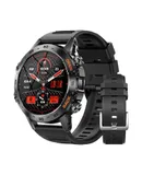 SUNKTA Military Smart Watch for Men(Answer/Dial Calls), for Android and iOS,-Black silicone belt + black silicone belt
