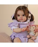 60CM Maggie Reborn Toddler Girl Doll Handmade High Quality Soft Silicone Baby Doll Hand-rooted hair Collectible Art Doll