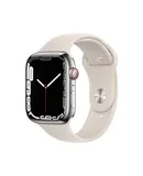 Apple Watch Series 7 (GPS + Cellular, 45MM) Silver Stainless Steel Case with Starlight Sport Band (Renewed)