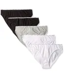 Calvin Klein Women's 5 Cotton Stretch Logo Bikini Panties In Black/white/grey Heather