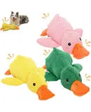 Cute Yellow Calming Duck Dog Toy, Cute Yellow Calming Duck, 2024 New Quack-Quack Duck Dog Toy, Cute Calming Duck Dog Toy with Soft Squeaker, Interactive Dog Toys for Indoor Small Dogs (3PCS)